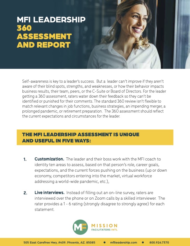 MFI Leadership 360 Assessment and Report image