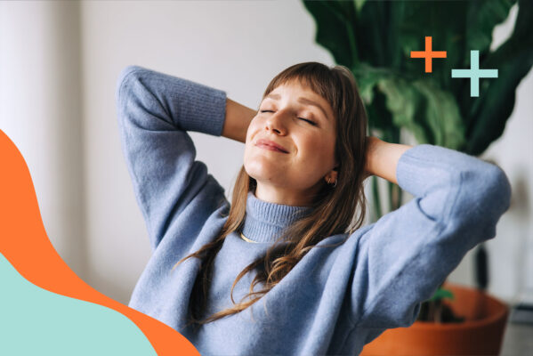 Relaxed woman at work