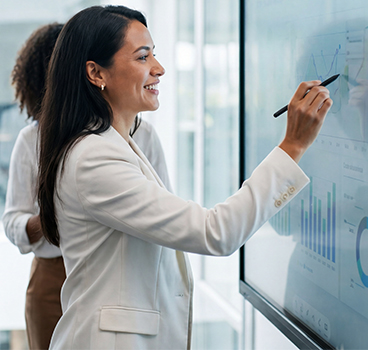 Woman participating in planning session